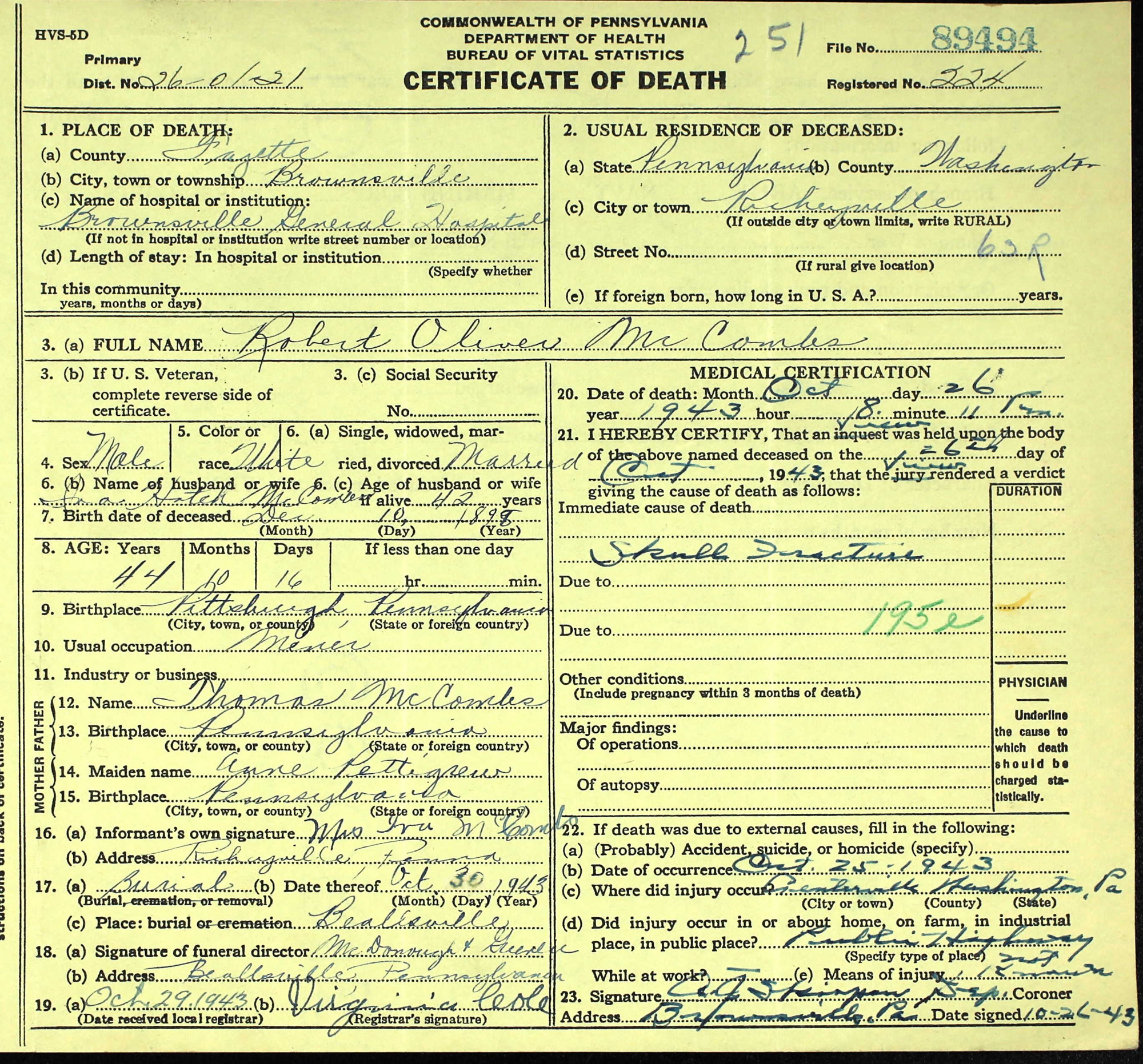 Robert Oliver McCombs